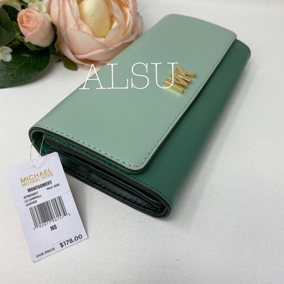 Michael Kors Montgomery LG Wallet Carryall Green - Picture 5 of 6